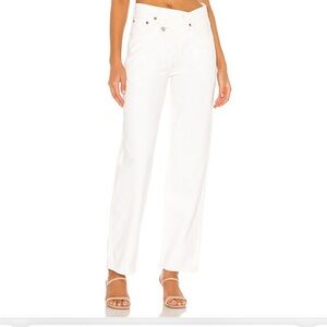 AGOLDE Criss Cross Wide Leg Jean in Paste white SZ 27